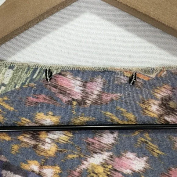 Y2K Vibrant Hawaiian Print Top Womens Medium* Hula Girl Lettuce Hem Dainty Fairy - Picture 10 of 12